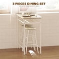 thumbnail image 3 of White & Oak 3-Piece Counter Height Bar Table Set with Stools & Shelf | Dining Set for Kitchen, Living Room & Small Spaces, 3 of 7