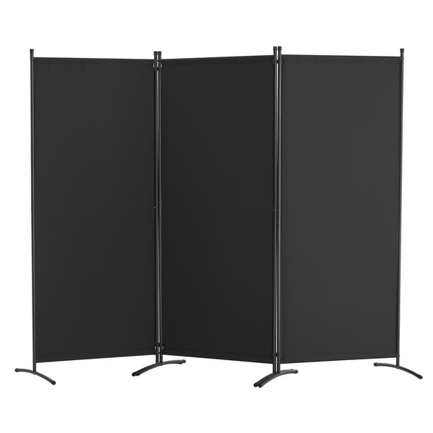 Biombo divisor de ambientes VEVOR de 102 x 71 pulgadas y mamparas de privacidad plegables de 3 paneles, separadores de ambientes de tela para oficina, dormitorio, comedor, estudio, color negro