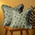 thumbnail image 1 of Cotton Twill Frill Cushion Covers by Vargottam - 16 Inch Square, Set of 2, Reversible Print, Farmhouse Throw Pillow Covers with Hidden Zipper - Floral Print, 1 of 6