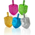 thumbnail image 2 of ZIon Judaica Metallic Dreidels with English Transliteration display Box of 100 Driedels in Bulk Assorted Colors Blue Silver Gold Pink Green Hanukkah Spinning Tops for Traditional Chanukah Game, 2 of 5