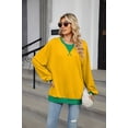 thumbnail image 6 of Anbech Women's Oversize Sweatshirt Color Block Drop Shoulder Tops Y2K Casual Pullover, 6 of 8
