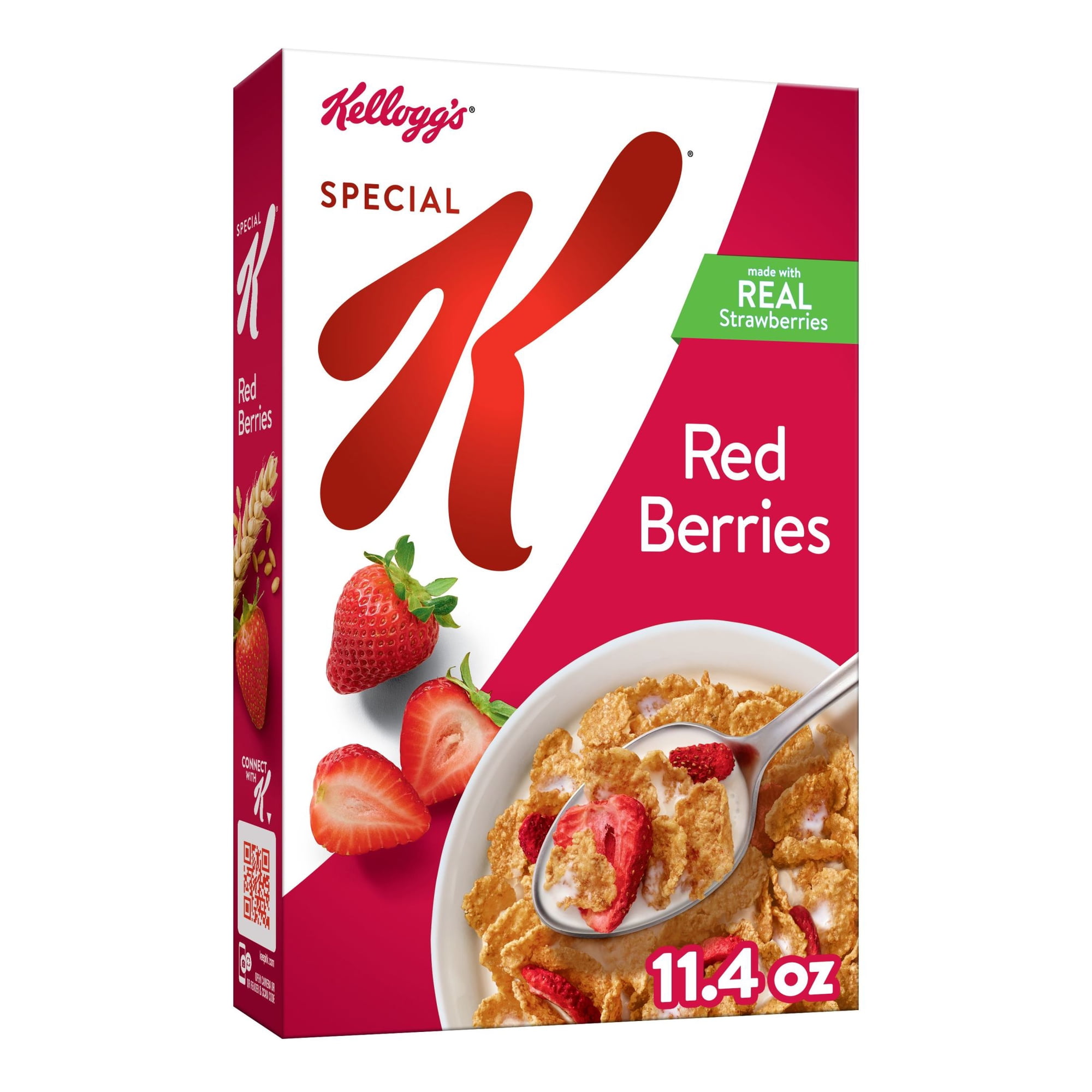 Kellogg's Special K Breakfast Cereal, Fiber Cereal, Family Breakfast, Red Berries, 11.4oz (Pack 4)