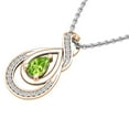 thumbnail image 2 of Dazzlingrock Collection 6X4mm Pear Peridot & Round White Diamond Swirl Infinity Teardrop Pendant for Women with 18 Inch Silver Chain (0.10 ctw, Color I-J, Clarity I1-I2) in 18K Rose Gold, 2 of 4