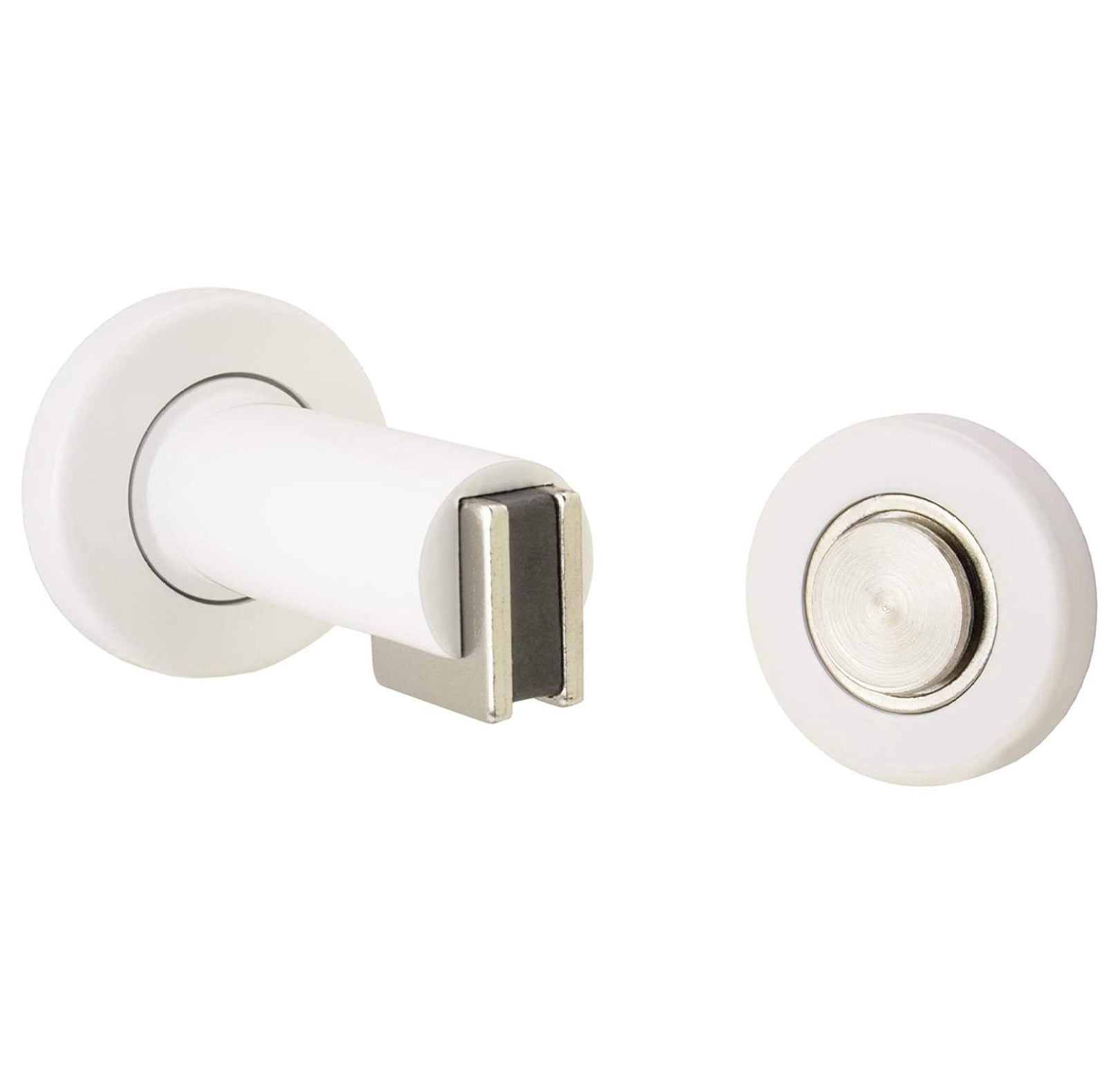 Door Stop Holder & Magnetic Catch - White, Modern Design