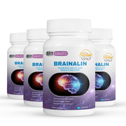 4 Pack Brainalin, promotes mental clarity & cognitive functions-60 Capsules x4