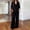 Black, variant on Women Lounge Sets 2 Piece Cotton Linen Outfits Summer Casual Long Sleeve V Neck Pullover Top Wide Leg Pants Matching Sets Trendy Clothes Going Out Suits for Womens Black L
