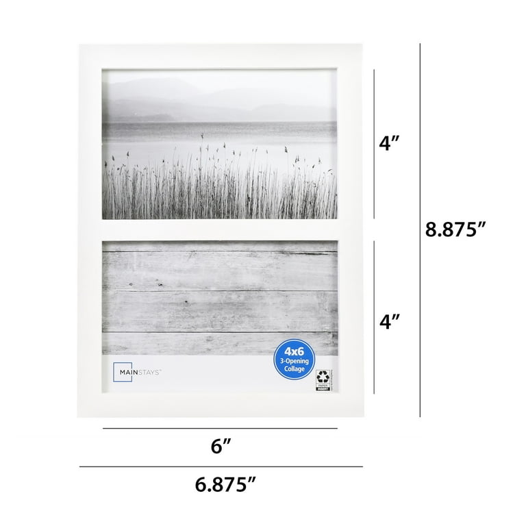 Mainstays 4x6 Linear Gallery Wall Picture Frame, White, Set of 6