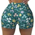 thumbnail image 2 of Haiem Floral No Front Seam Biker Shorts for Women Yoga Workout Gym Bike Shorts with Tummy Control Moisture-Wicking-Small, 2 of 9