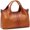 brown, variant on YOPTOP Women Top Handle Satchels Genuine Leather Handbags Large Capacity Work Tote Shoulder Crossbody Bags Sky Blue,black