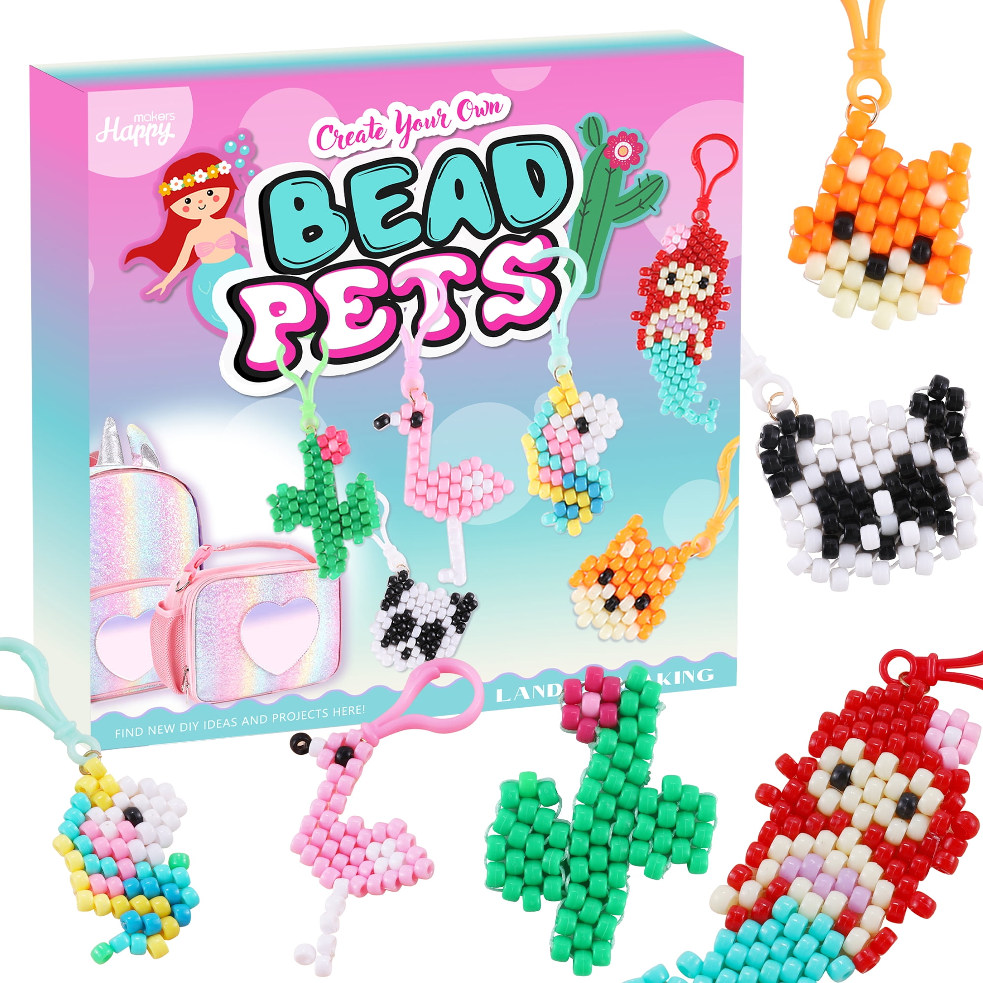 Chicgrowth Animal Bead Pet Pony Bead Kit Multi Color Pet Craft Kit Age 6  and up Soft Plastic