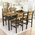 thumbnail image 4 of MIERES 4-Person Rustic Dining Set, Solid Wood Dining Set, Includes 4 Dining Chairs, Ideal for Small Homes, Apartments, and Kitchens—Brown, 4 of 5