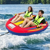 DECMAY Inflatable Towable Tube for Boating with Drainage