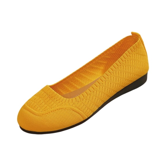 Loafers for Women Breathable Elastic Woven Knitting Mesh Sneakers Comfortable Cushioned Thick Insole Solid Color Slip on Flat Shoes, 40