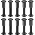 thumbnail image 1 of Paquete de 10 tornillos para tornillos de 8 mm de diámetro, pernos de unión macho M6 x 40 mm acero al carbono negro ZefeiWu 8390615433808, 1 of 1