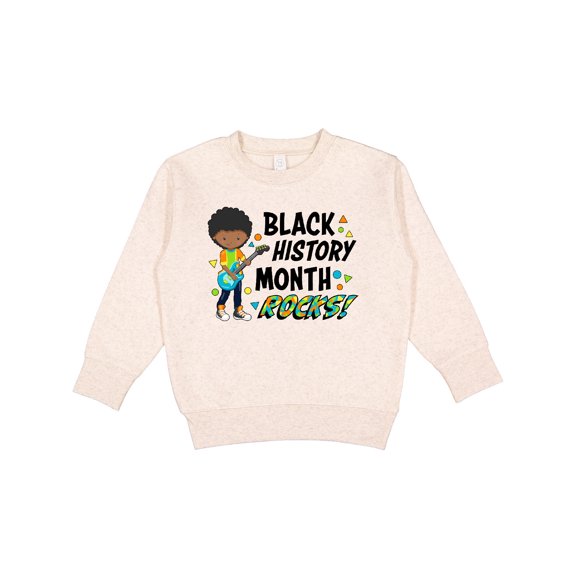 Inktastic Black History Month Rocks Boy with Guitar Toddler Sweatshirt