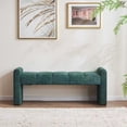 thumbnail image 5 of Boucle End of Bed Bench Upholstered Modern Bedroom Bench Channel Tufted Window Bench Comfy Long Ottoman for Living Room/Hallway/Indoor, 5 of 7