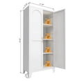 thumbnail image 5 of 61" 2 Pantry Cabinet, Shapely Doors Metal Storage Cabinet with Adjustable Shelves, for Bedroom, Living Room, 5 of 6