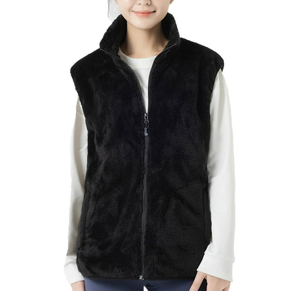 Lindreshi Heated Vest Fashion Women Sleeveless Stand-up Collar Casual Outwear Tops T-Shirt Zipper Coat Blouse