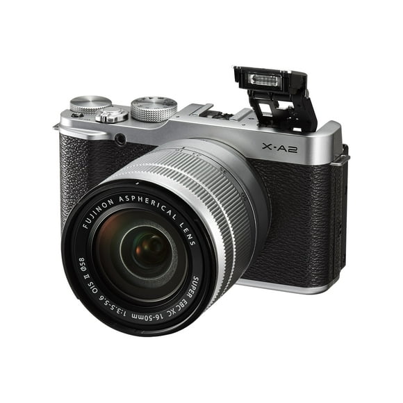 Fujifilm X Series X-A2 - Digital camera - mirrorless - 16.3 MP - APS-C - 1080p - 3x optical zoom - Fujinon 16-50mm OIS II lens - Wi-Fi - silver