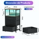 thumbnail image 3 of Mesita de Noche FurnitureR Buro con LED y Puerto USB y 3 Cajones Negro, 3 of 9