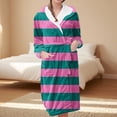 thumbnail image 2 of Women's Fleece Plush Robe Long Warm Plush Bathrobe Loungewear Jacket Printed Comfort Robe, 2 of 5