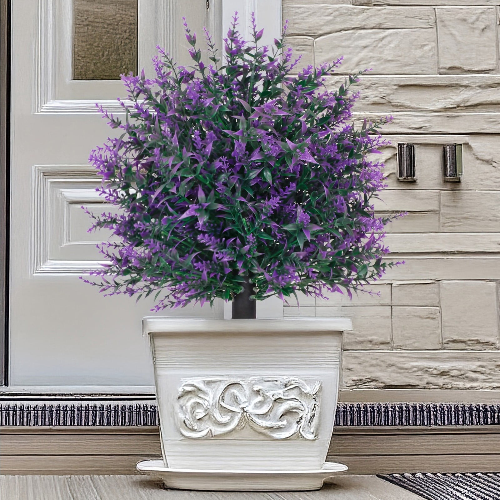 Artificial Shrubs with Stakes, Outdoor Artificial Plants, Fake Garden Shrubs, Plastic Greenery Decor, Yard Decoration Plants, Ground Stake Plants, Courtyard Decor, Simulation Shrubs