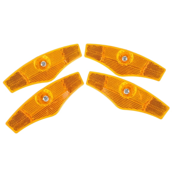 RENACLIPY 4Pcs Reflective Yield Symbol Bike Spoke Reflectors Yellow Plastic for Road Bike Safety