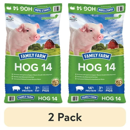 (2 pack) Family Farm Hog 14 | Complete Feed for Growing & Finishing Pigs |40 lb