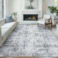 thumbnail image 2 of BERTHMEER 3'x5' Washable Small Area Rugs for Entrance Entryway Doorway Office Laundry Bedroom Non-Slip Distressed Abstract Rugs,Blue&Gray, 2 of 5