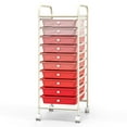 thumbnail image 2 of Kepooman 10 Drawer Storage Cart, Mobile Shelving Unit, Rolling Storage Cart Organizer with 4 Universal Casters-Gradient Pink, 2 of 6