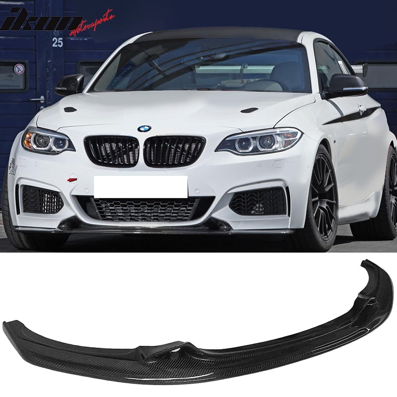 Fits 1417 BMW F22 2 Series M Sport MT Style Front Bumper Lip Carbon