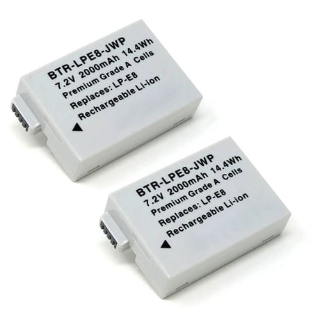 Replacement for Canon EOS 700D Battery (2-Pack 2000mAh)