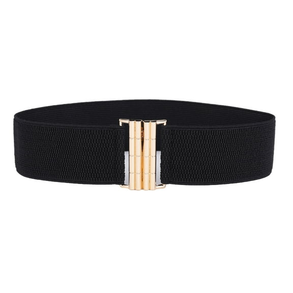 COOLHOOD Women Stretchy Waist Belt Elegant Wide Corset Elastic Rope Decorative Women Corset with Alloy Butt Buckle