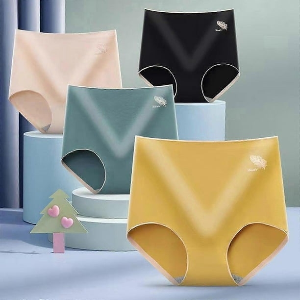 5Pcs Cotton Panties Breathable Women Underwear Briefs Solid Color Ladies Underpants