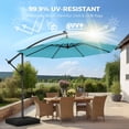 thumbnail image 3 of Patbrela 10ft Offset Patio Umbrellas (Includes Base) Outdoor Cantilever Hanging Umbrella with Infinite Tilt, for Yard, Garden, Beach, Pool & Deck, Light Blue, 3 of 10
