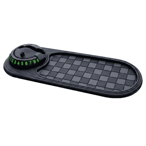 3-in-1 Multifunctional Car Anti-Slip Dashboard Organizer, 360 Degree Rotating Phone Holder, Storage Compartments, Hidden Temporary Parking Number Plate, Universal Car Interior Accessory