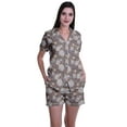 thumbnail image 1 of Moomaya Ensemble de Pyjama en Coton pour Femmes, Chemise de Nuit à Col Cranté à Manches Courtes, 1 of 6