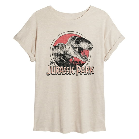 Jurassic Park - Logo Trex - Women's Oversized Graphic T-Shirt