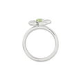 thumbnail image 4 of Gem & Harmony Green Peridot Flower Ring 1/10 Carat (Ctw) in Sterling Silver for Women, 4 of 5
