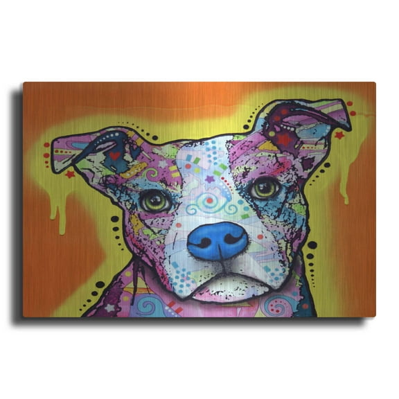 Luxe Metal Art 'A Serious Pit' by Dean Russo, Metal Wall Art, 24"x16"