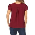 thumbnail image 3 of Women's Casual Petal Sleeve Blouse with Ribbon Tie and Keyhole Neckline, 3 of 6