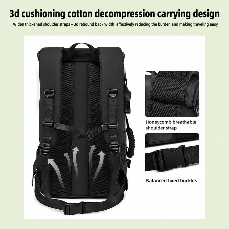 Muzpu Travel Backpack 50L Waterproof Unisex Large Capacity Hiking
