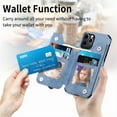 thumbnail image 2 of ELEHOLD Zipper Wallet Case for iPhone XS Max,Flip Folio Card Slots Zipper Storage Kickstand Function Magnetic Closure Full Body Shockproof Protective Case,blue, 2 of 6