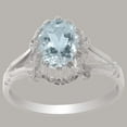 thumbnail image 2 of LBG British Made 18k White Gold ring with Natural Aquamarine Womens Anniversary Ring - 33 size options - Size 11, 2 of 6