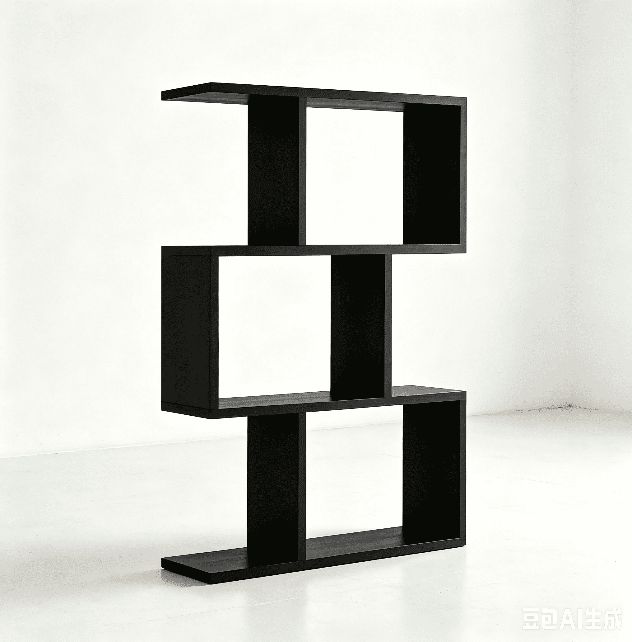 Leumius 3-Tier Bookshelf,Modern Simple Storage Rack for Books/Décor for Bedroom,Living Room,Black