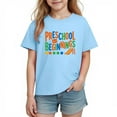 thumbnail image 4 of Blusas y camisas de manga corta con cuello redondo para niños y niñas, camisetas gráficas de manga corta, blusas con estampados bonitos para la temporada escolar., 4 of 8