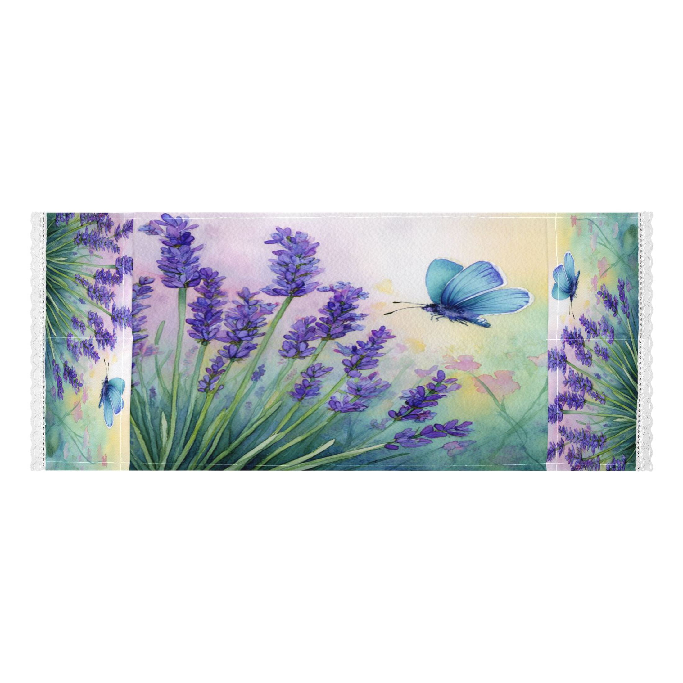 Wobogo Elegant Lavender Butterfly Washing Machine Cover Dustproof Washer Dryer Cover Waterproof Laundry Room Decorative Protector