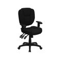 thumbnail image 1 of Scranton & Co Fabric Black Office Chair Mid-Back Adjustable 35"-41" Unassembled, 1 of 5