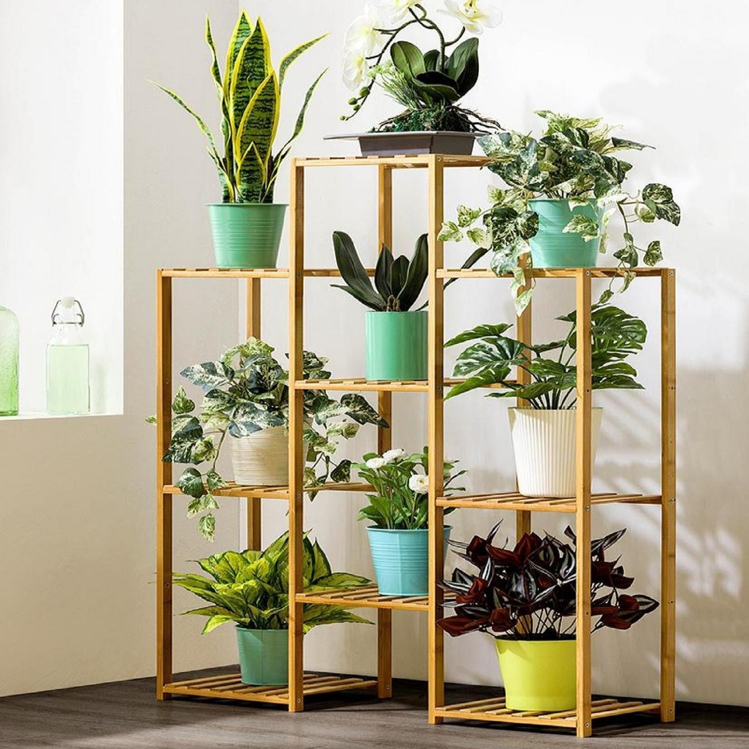 Plant Stand Indoor Outdoor, 9 Tire Tall Large Plant Shelf Multi Tier