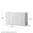 thumbnail image 3 of Wyndham Collection 60" Wood Double Bathroom Vanity in White/Polish Chrome, 3 of 3